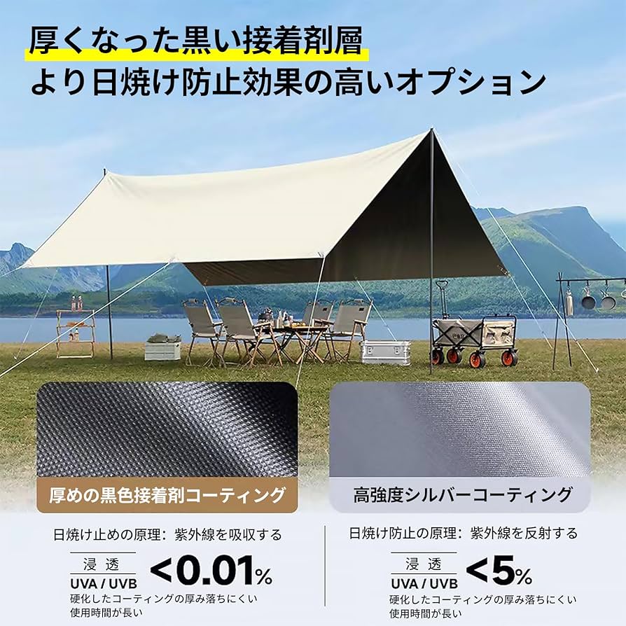 家族用キャンプ用品タープ3〜4人　遮光・耐水・防水・紫外線カット機能付きタープ 81R7fxw2OCL._UF350,350_QL80_.jpg